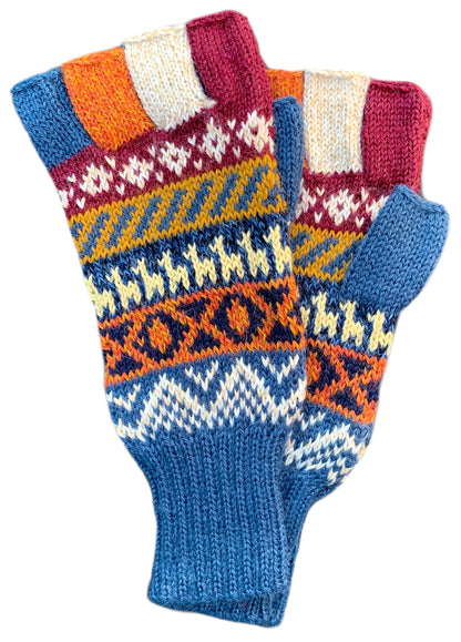 Alpaca Gloves -- Handmade Peruvian Fingerless Warm Stylish Premium Natural Fiber -- The Magnificent Festival