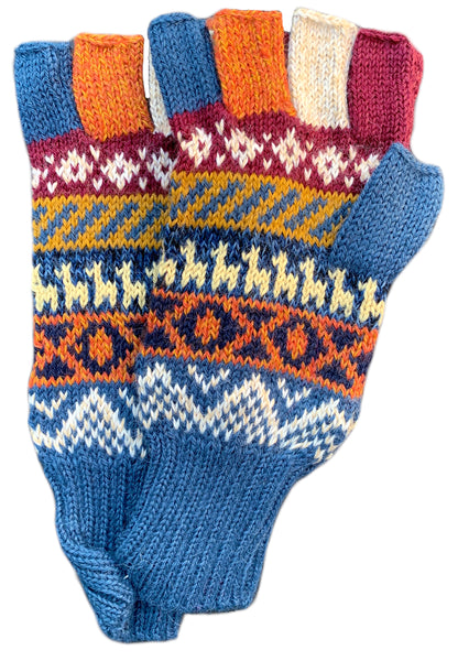 Alpaca Gloves -- Handmade Peruvian Fingerless Warm Stylish Premium Natural Fiber -- The Magnificent Festival