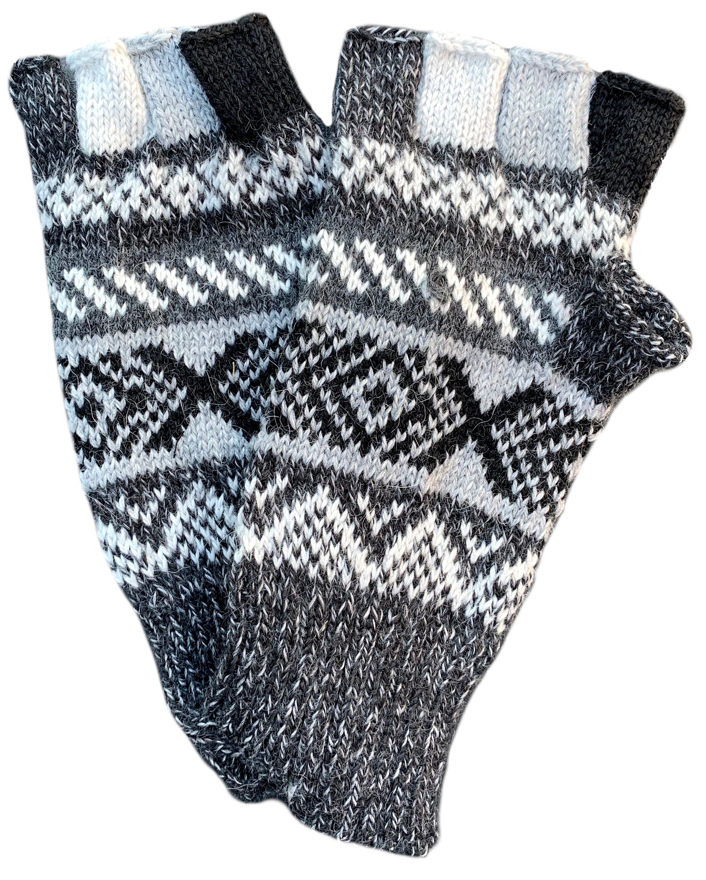 Alpaca Gloves -- Handmade Peruvian Fingerless Warm Stylish Premium Natural Fiber -- Tears of the Moon