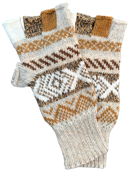 Alpaca Gloves -- Handmade Peruvian Fingerless Warm Stylish Premium Natural Fiber -- Tears of the Sun