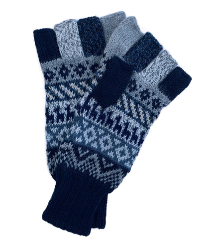 Alpaca Gloves -- Handmade Peruvian Fingerless Warm Stylish Premium Natural Fiber -- Winter Frost