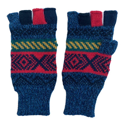 Alpaca Gloves -- Handmade Peruvian Fingerless Warm Stylish Premium Natural Fiber -- Andean Temple