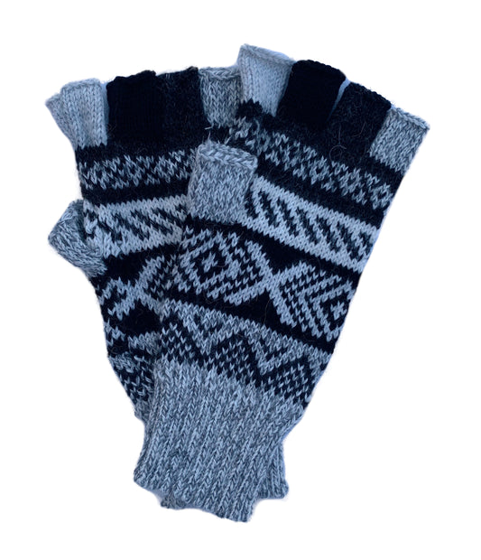 Alpaca Gloves -- Handmade Peruvian Fingerless Warm Stylish Premium Natural Fiber -- Ayamark'a