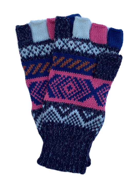 Alpaca Gloves -- Handmade Peruvian Fingerless Warm Stylish Premium Natural Fiber -- Spiritual Journey